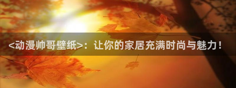 动漫里番经典：<动漫帅哥壁纸>：让你的家居充满时尚与魅力！